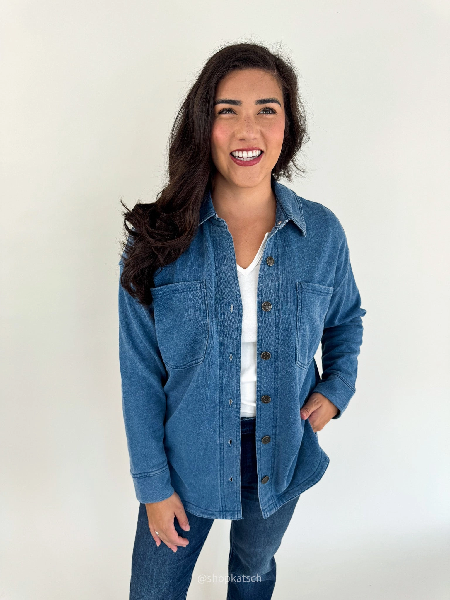 [Z SUPPLY]  All Day Knit Denim Jacket - Vintage Indigo