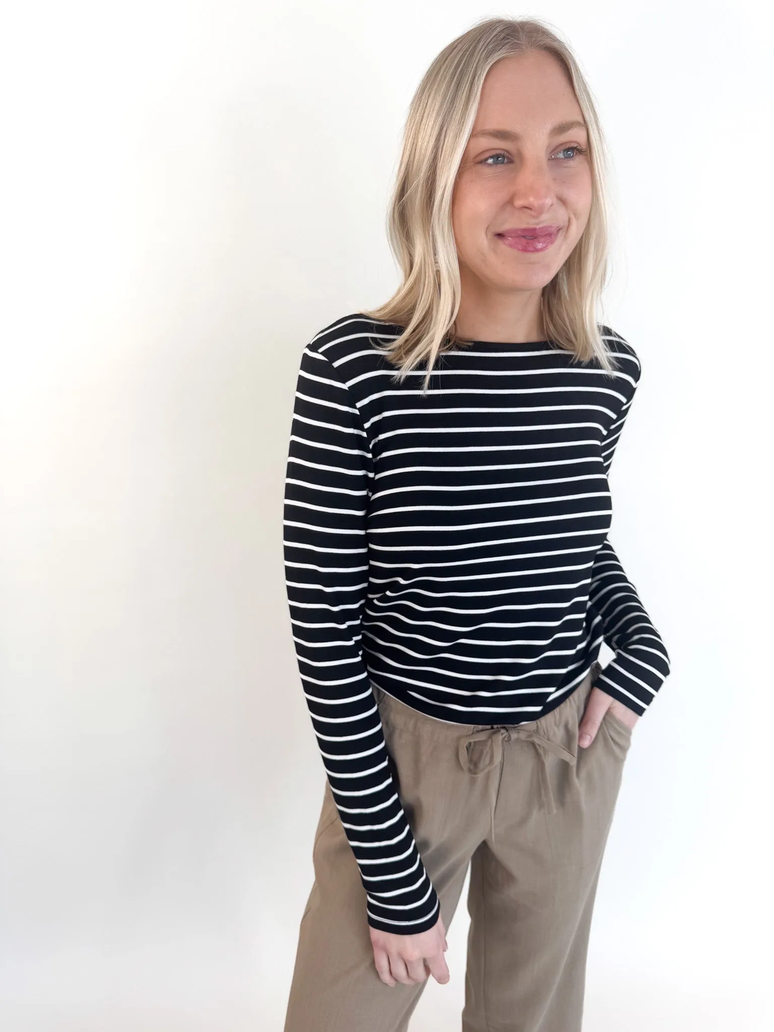 Alison Boatneck Striped Long Sleeve