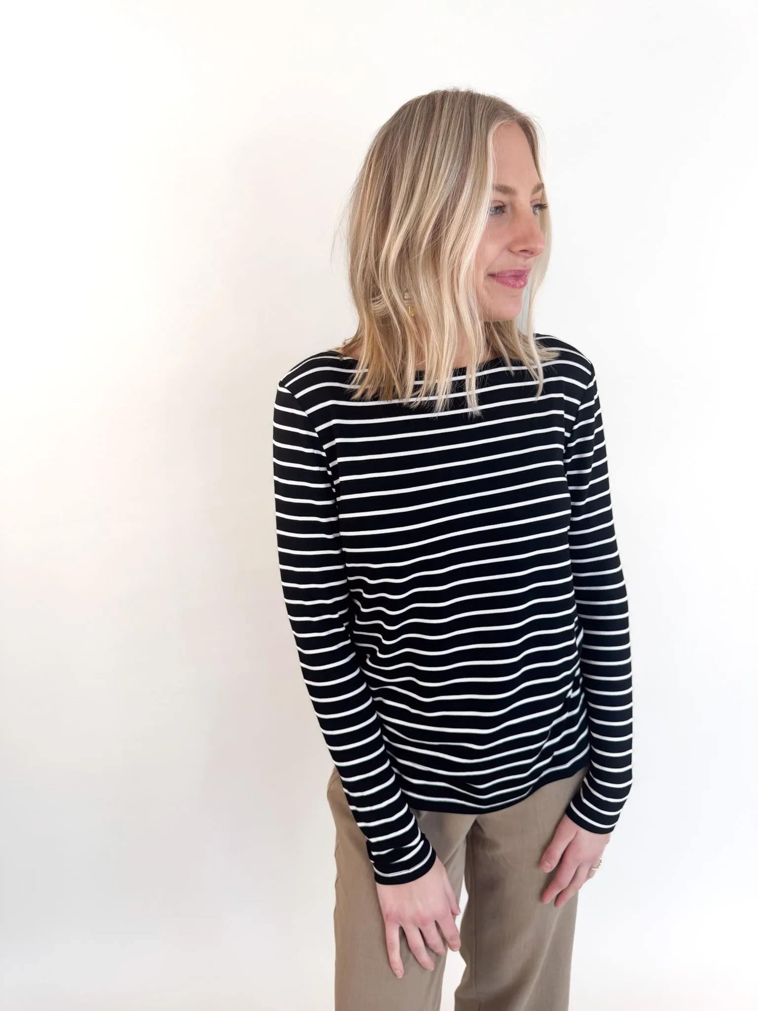 Alison Boatneck Striped Long Sleeve