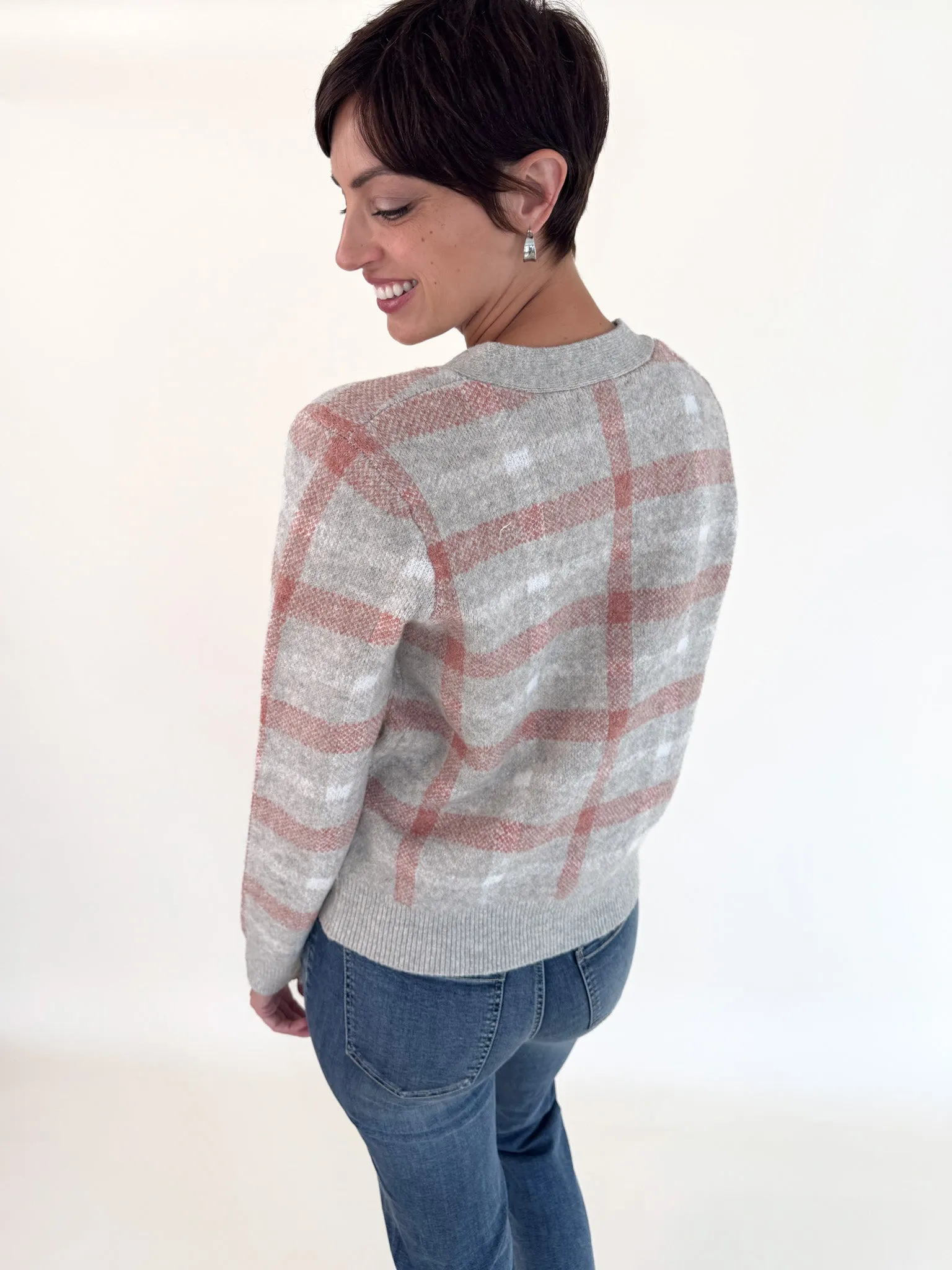 All Checked In Button Up Cardigan