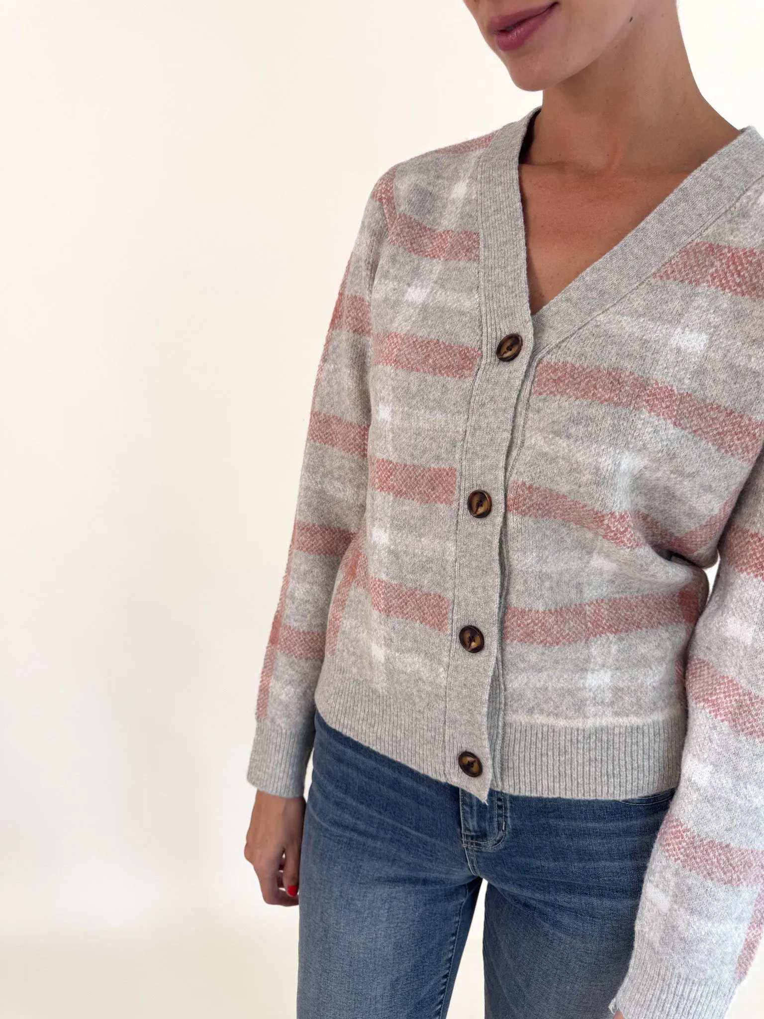 All Checked In Button Up Cardigan