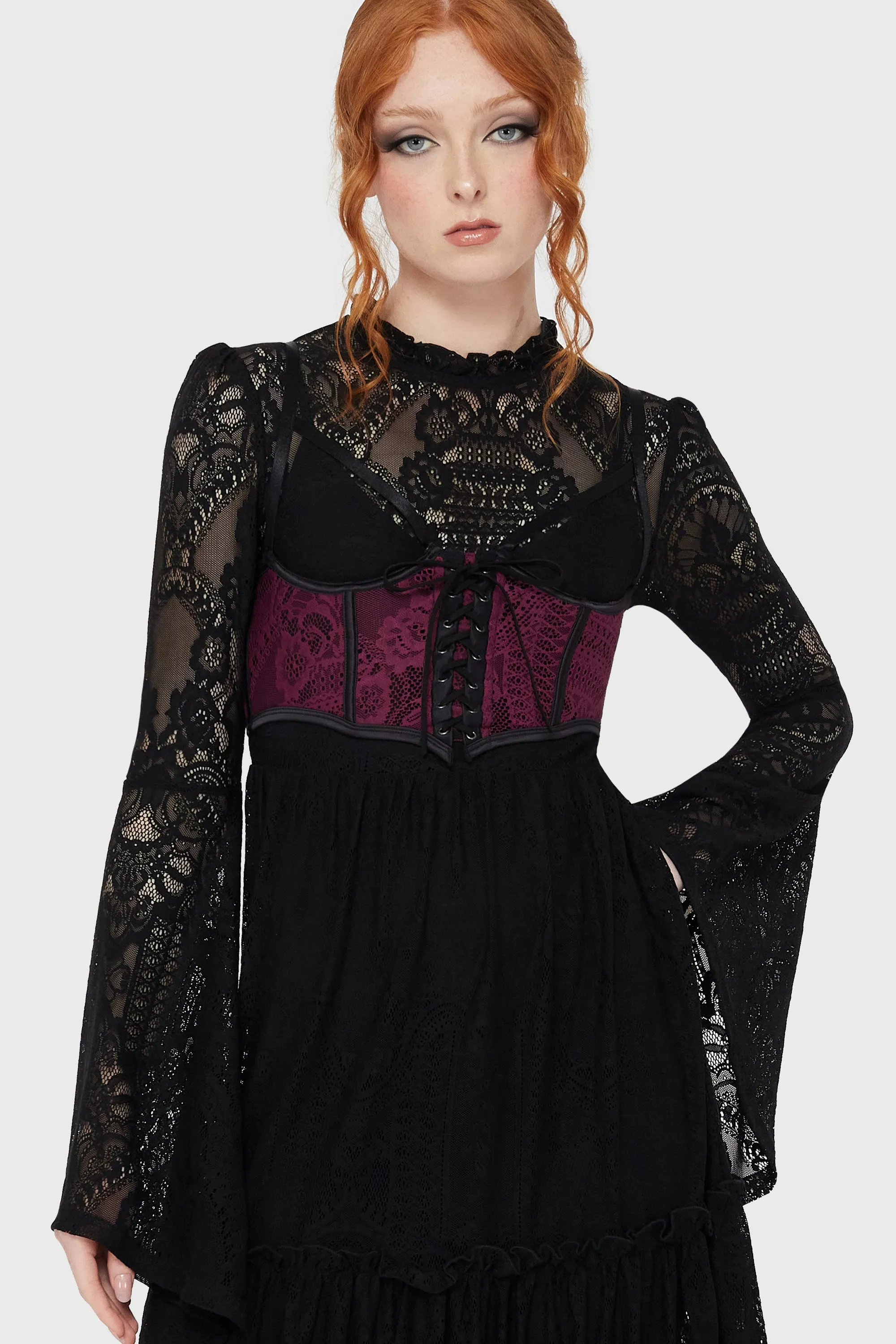 Arden Lace Basque [Plum]