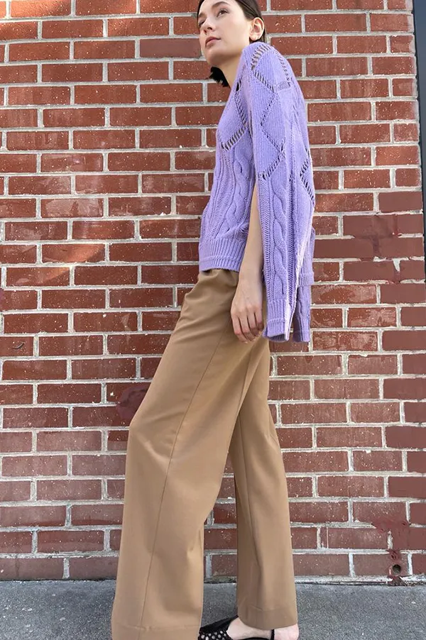 Argyle Cape V Neck in Lilac