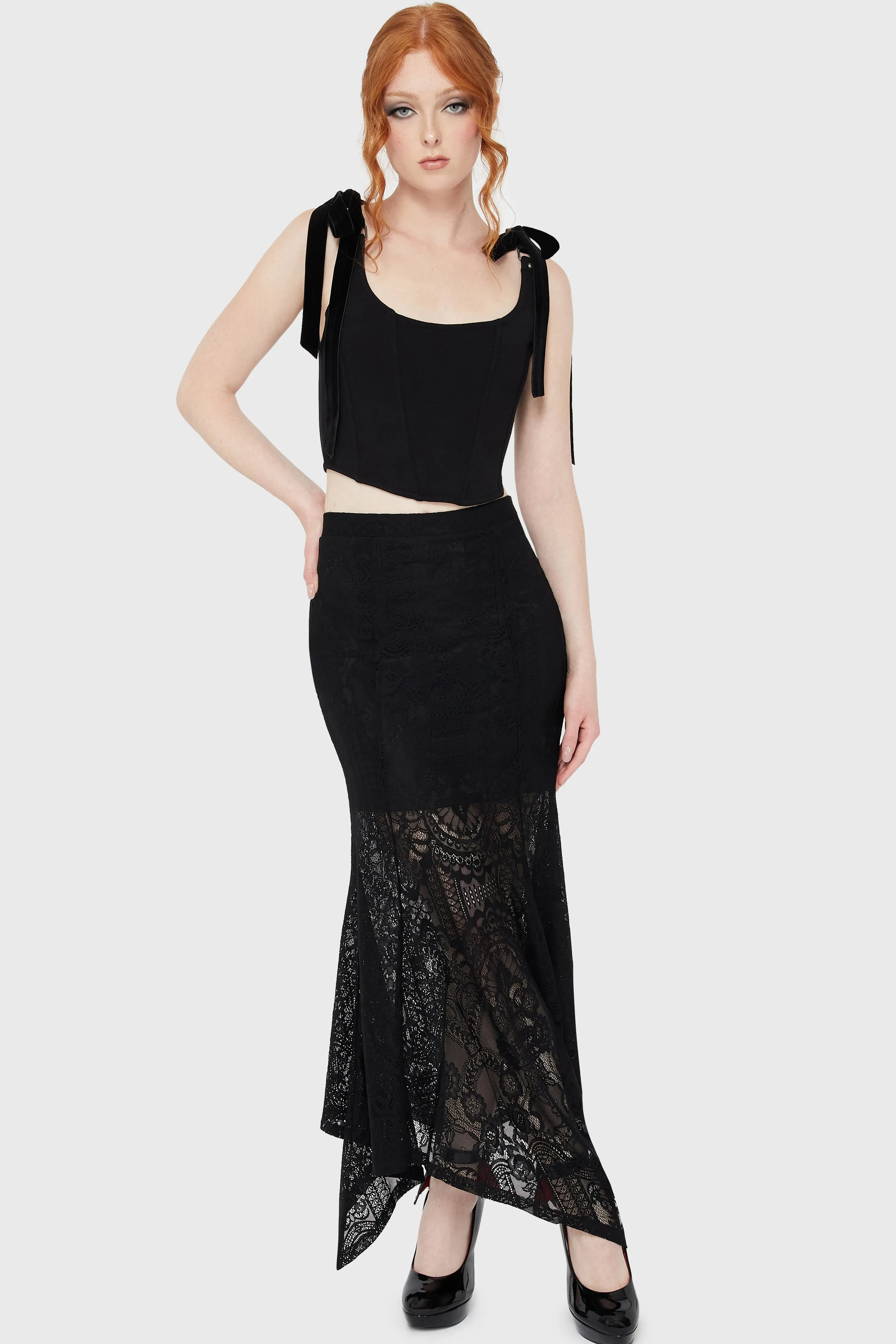 Belladonna Lace Maxi Skirt [Black]