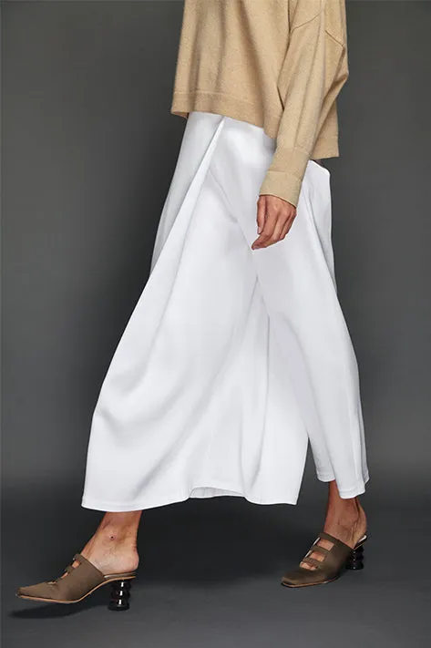 Sid Neigum Bonded Satin Trouser In White