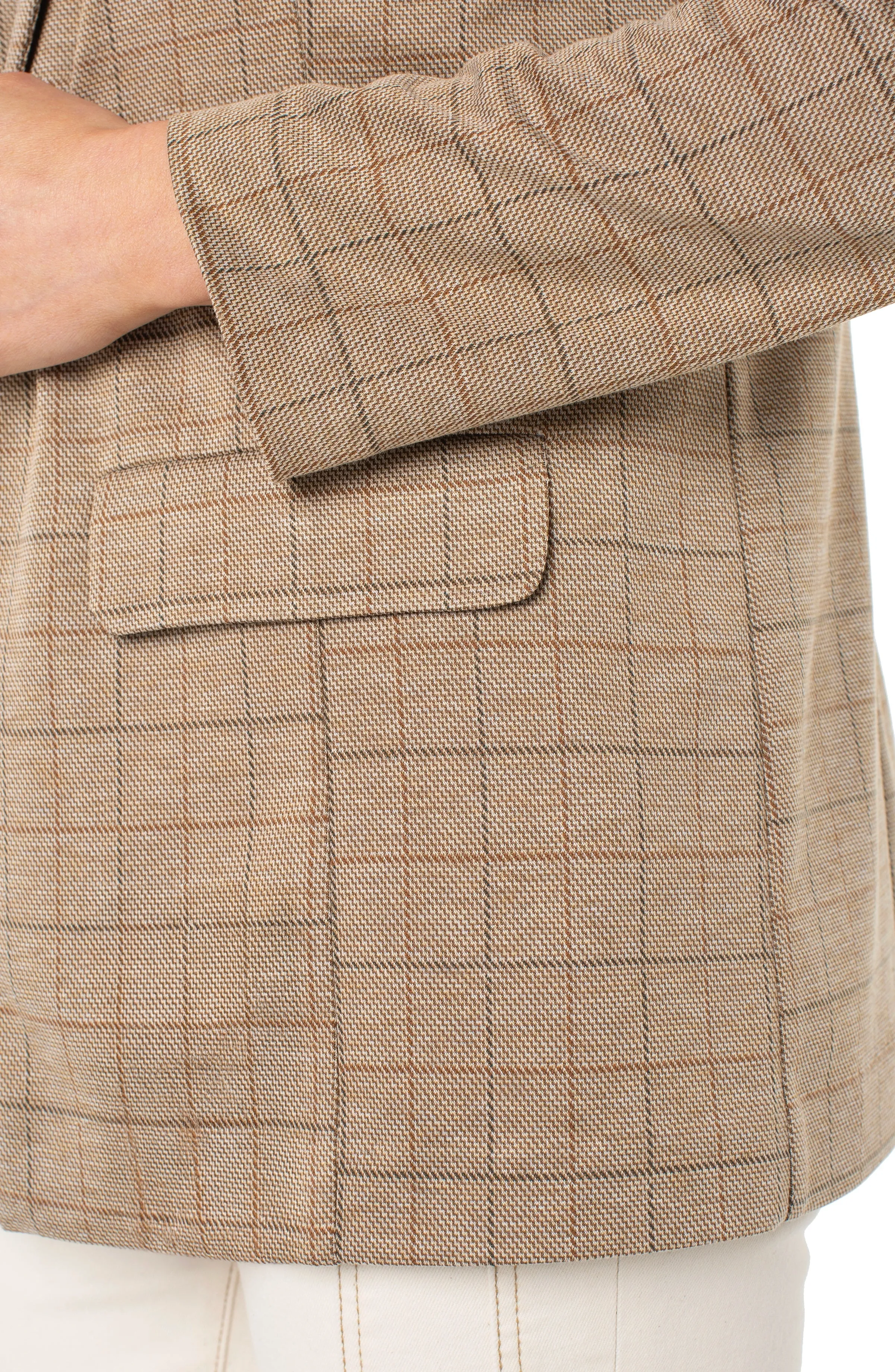 Boyfriend Khaki Grid Blazer