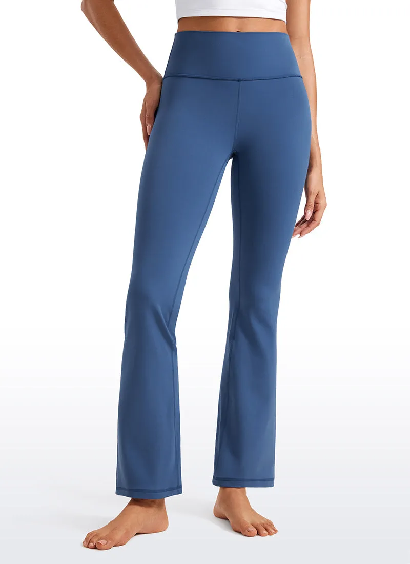 CRZ YOGA Women's Yoga High Waist Butterluxe Flare Pocket Leggings 29" Pitch Blue