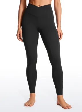 CRZ YOGA Women's High Rise Butterluxe Yoga Leggings 28'' V Cross Waist Black