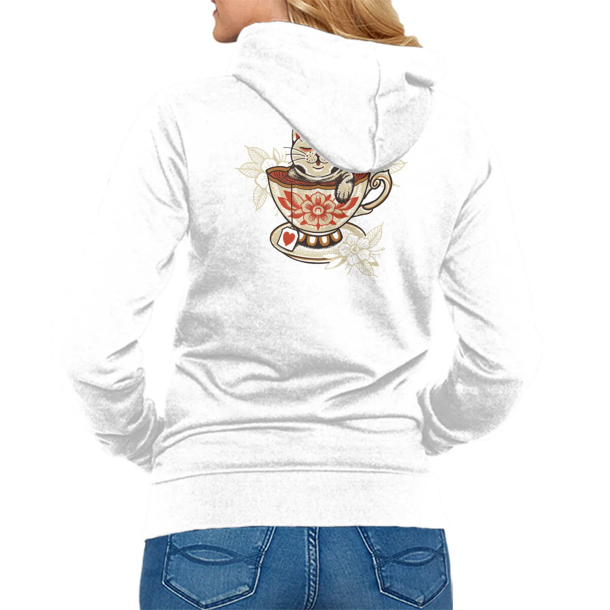 Relaxed Hoodie product cycling suitable endurance Neko Cat Coffee Tea