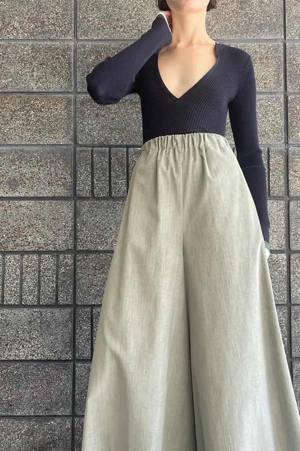 Corduroy Gaucho Pants in Silver (Sold Out)