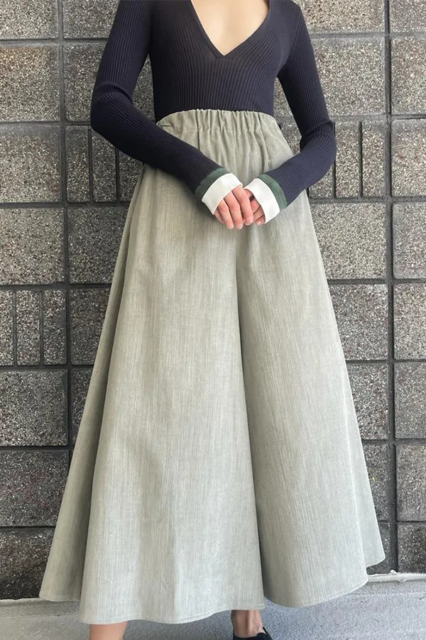 Corduroy Gaucho Pants in Silver (Sold Out)