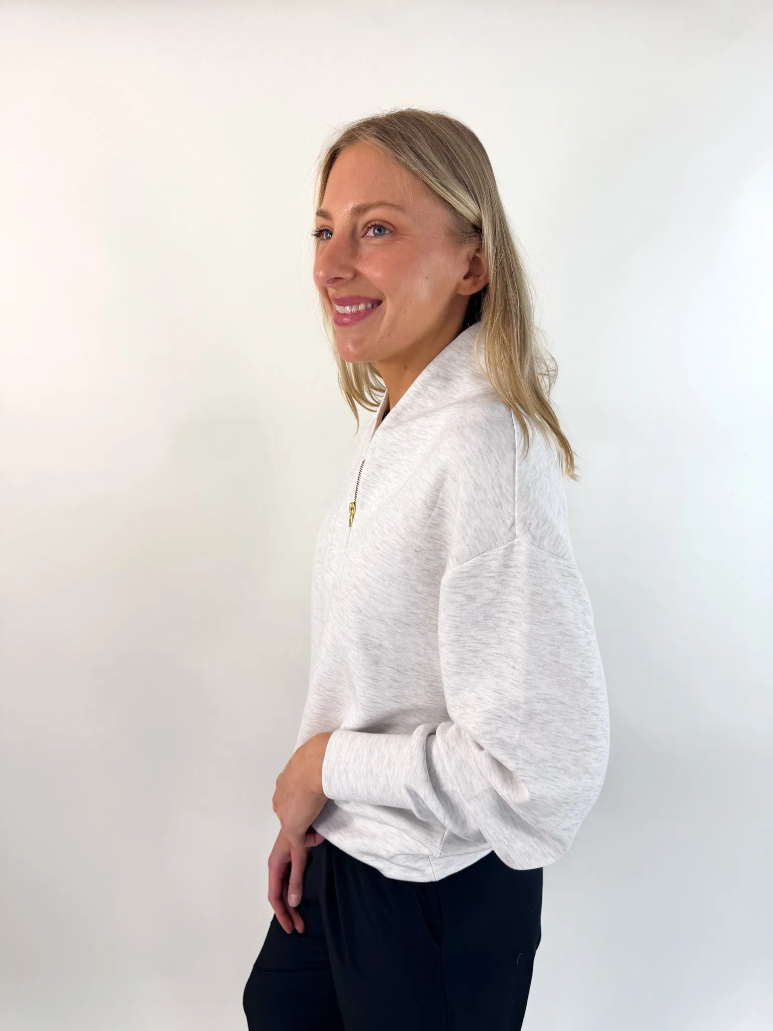 Davidson Sweatshirt- Ivory Marl