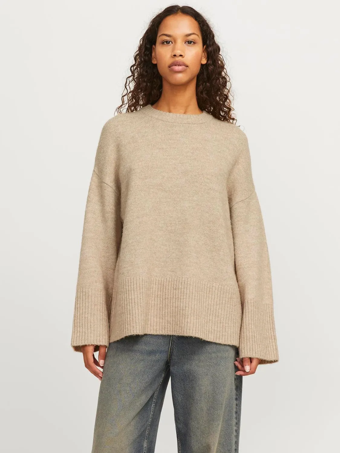 Dropped Shoulder Wool Pullover