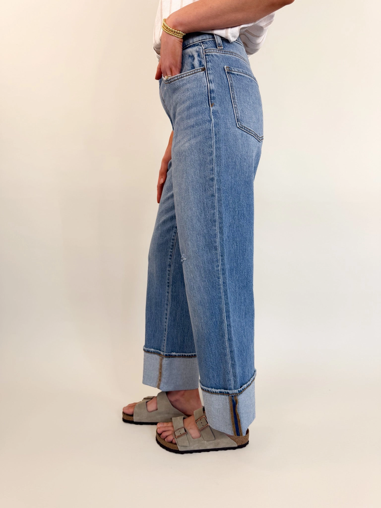 Eastside Wide Leg Cuff Denim