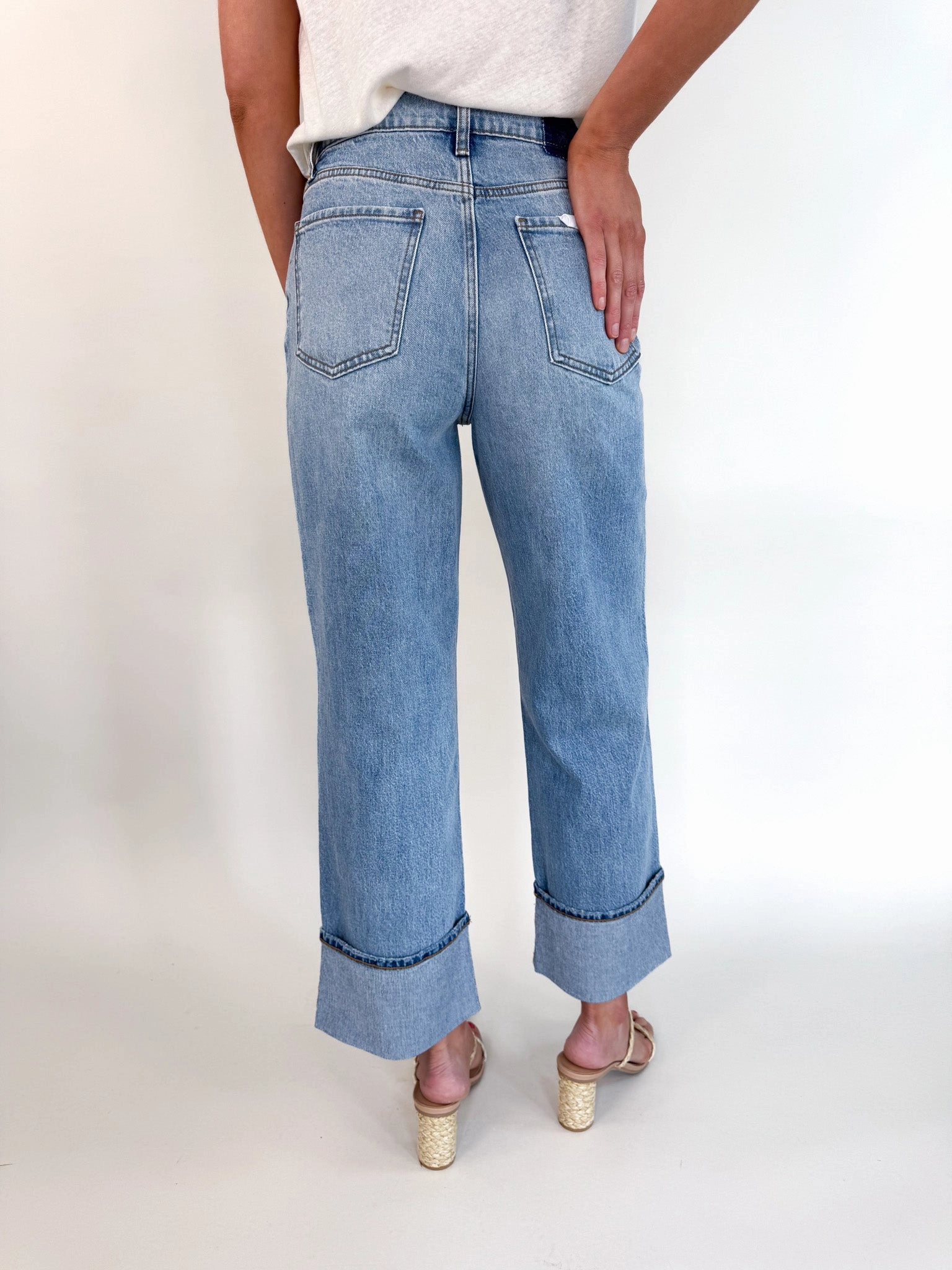 Eastside Wide Leg Cuff Denim - Be Mine