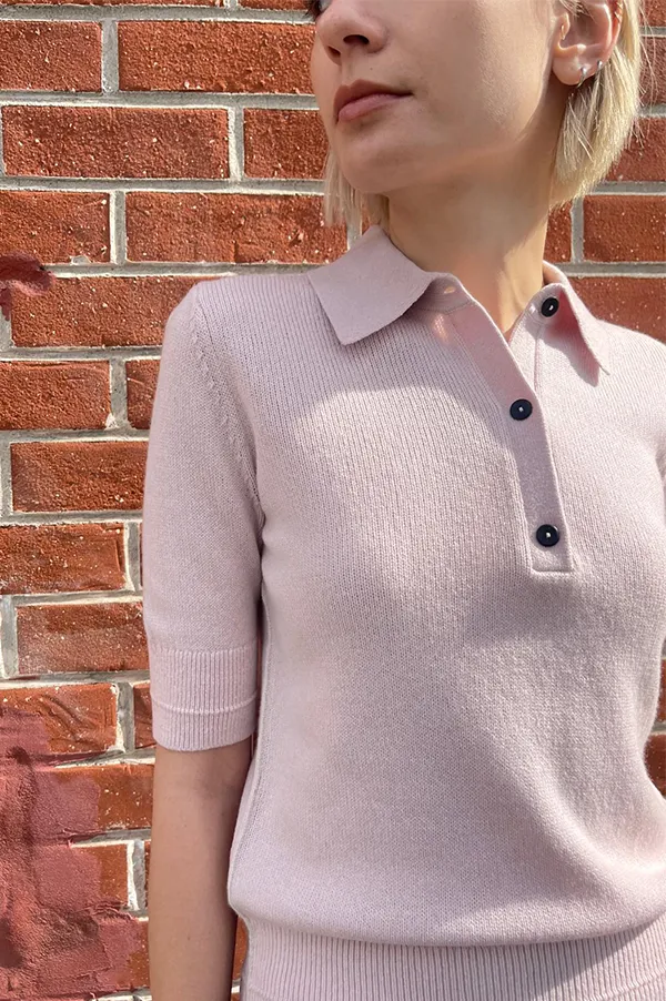 Featherweight Polo in Whisper Pink