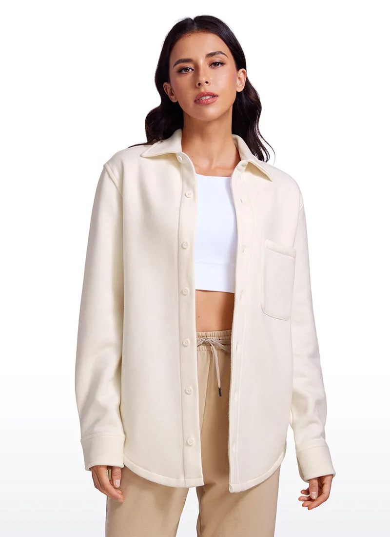 Fleece Lined Oversized Button Down Jacket
