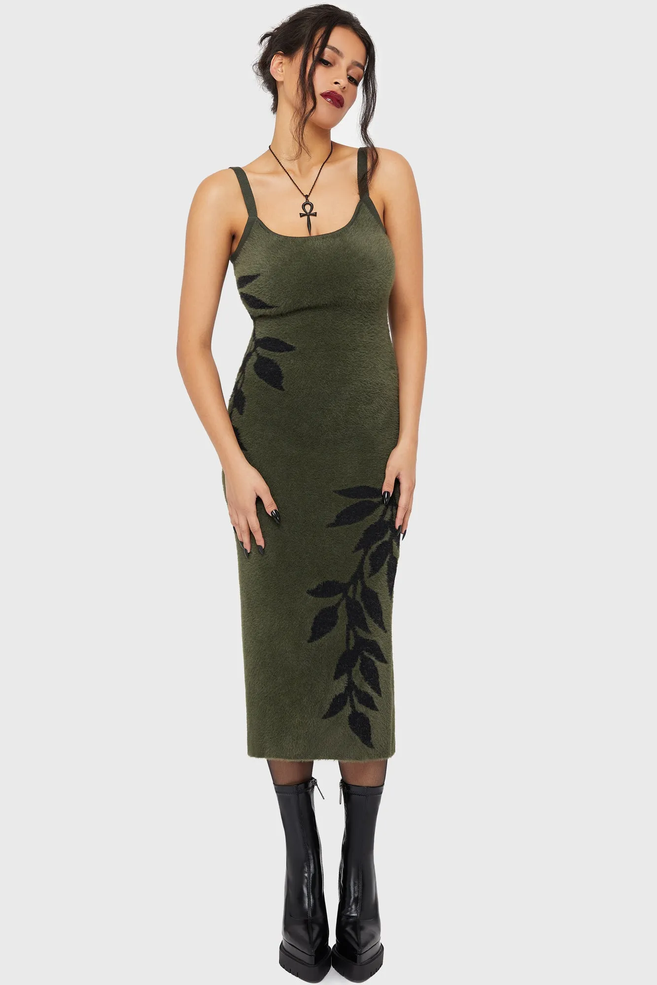 Grim Ferns Midi Dress