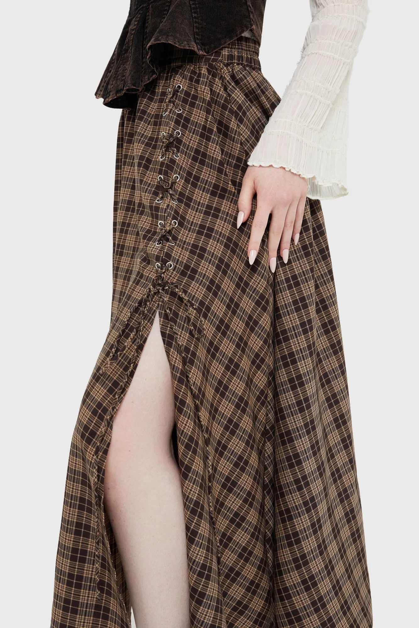 Haven Hollow Skirt [BROWN TARTAN]