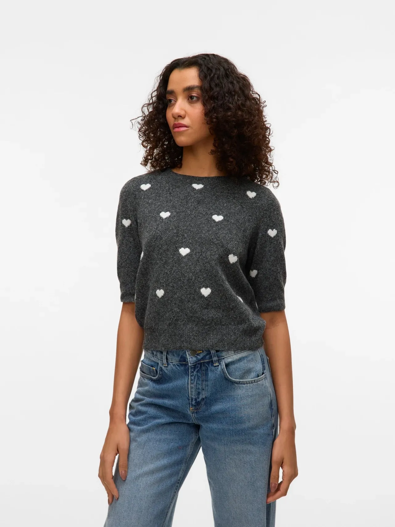 Hearts 2/4 Sleeve Sweater