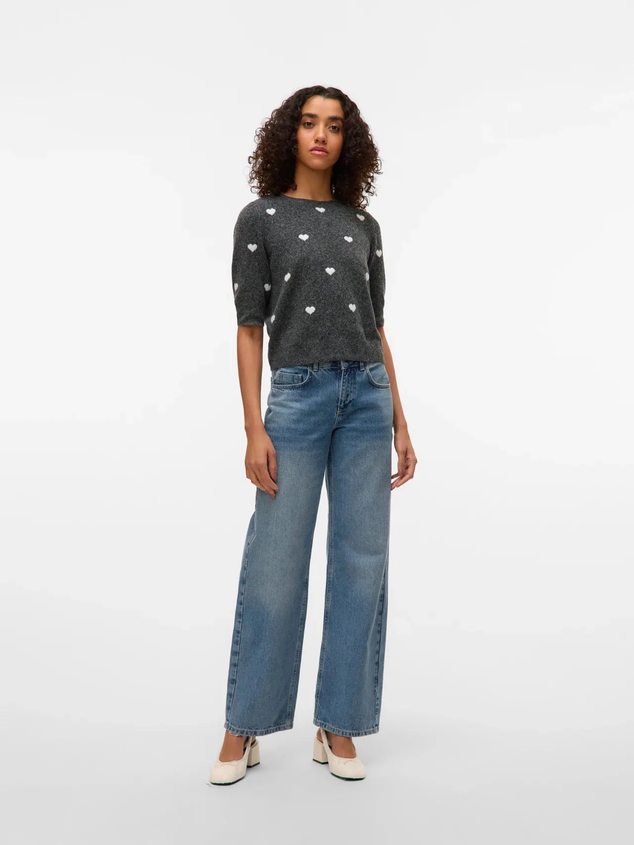 Hearts 2/4 Sleeve Sweater