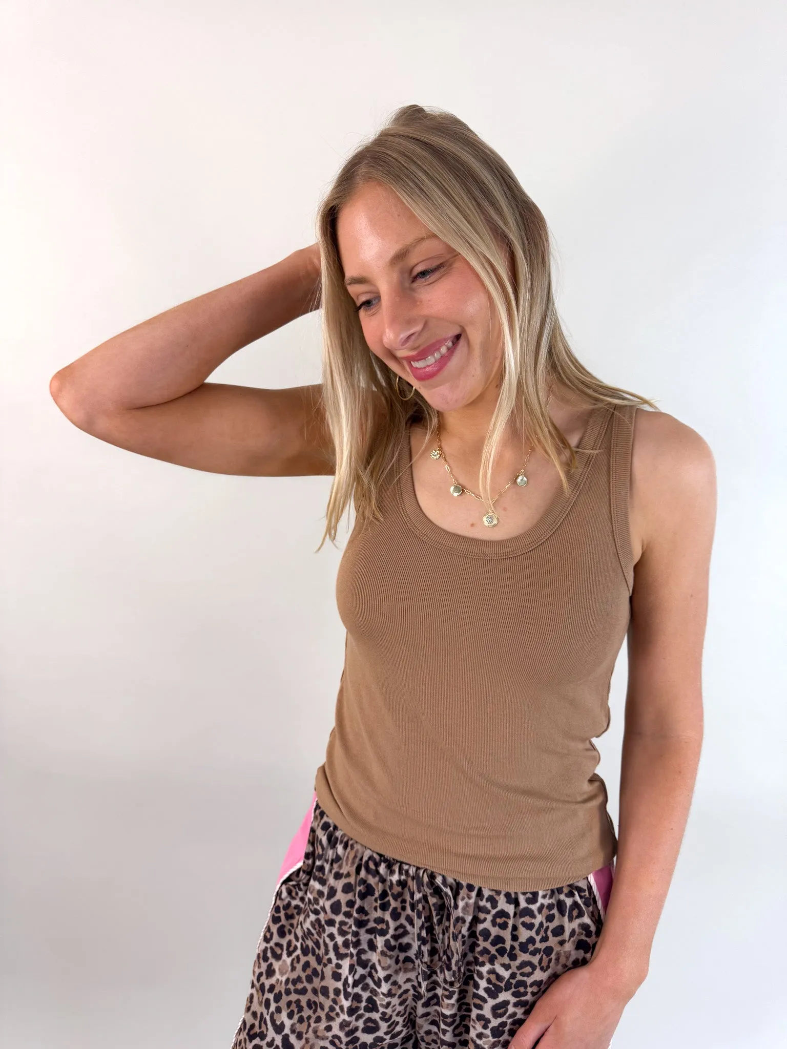 Josie Ribbed Round Neck Tank