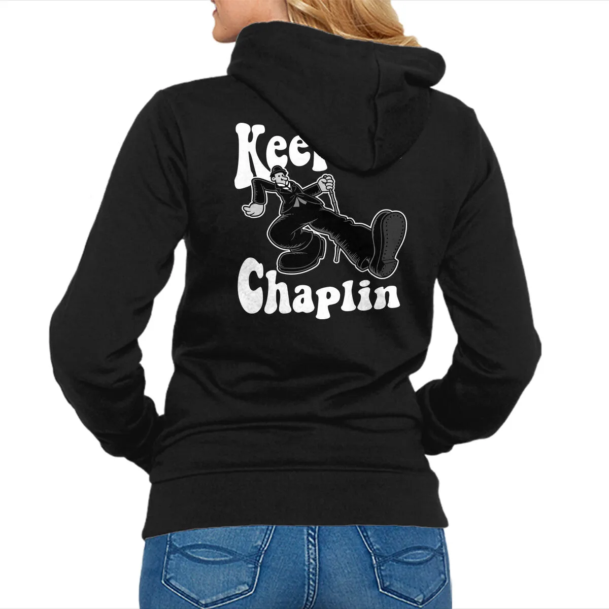 Zip-up Drawcord Hood Keep On Chaplin