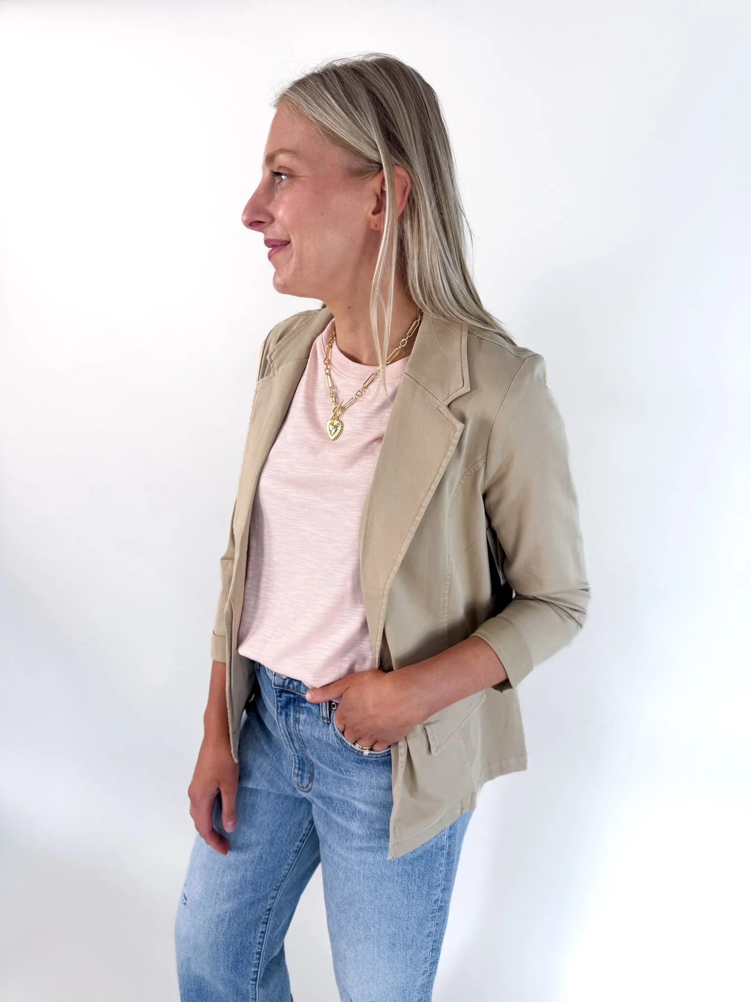 Kelly Cappuccino Fitted Blazer