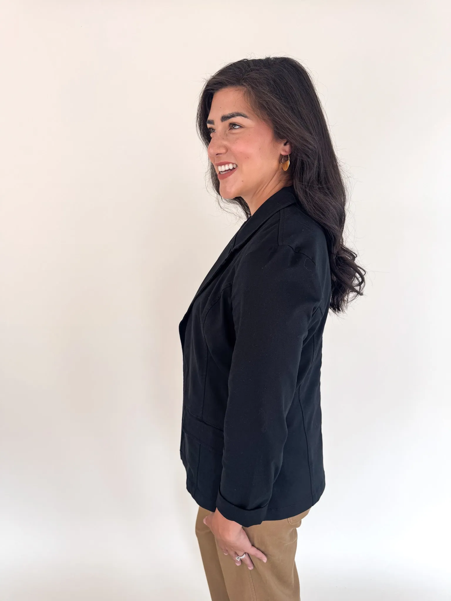 Kelly Onyx Fitted Blazer