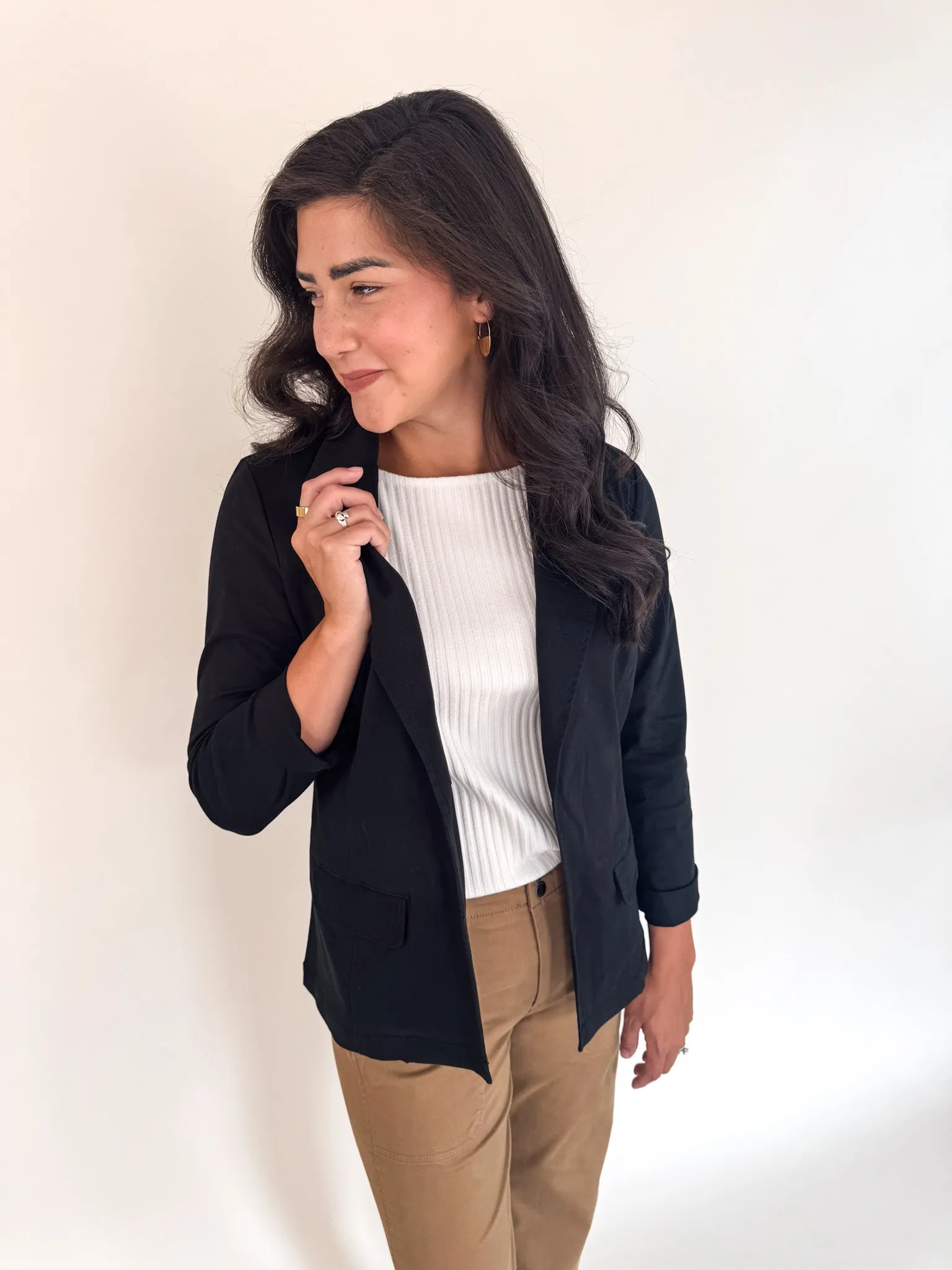 Kelly Onyx Fitted Blazer