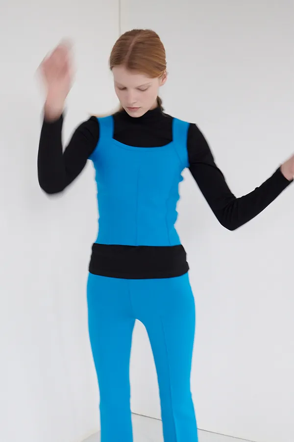 Kick Stretch-Cotton Pants in Subtle Jacquard Bright Blue (Sold Out)