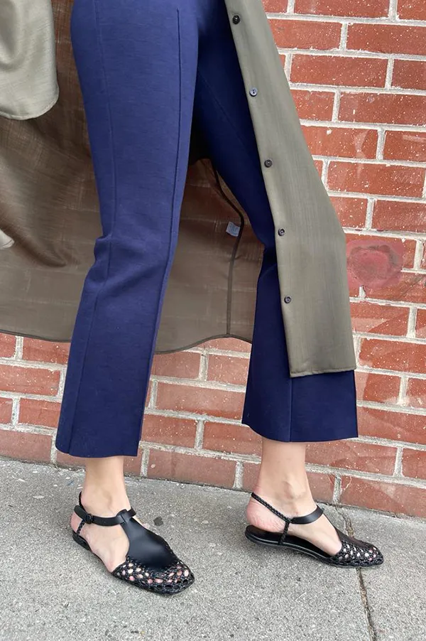 Kick Stretch-Cotton Pants In Subtle Jacquard Navy (Sold Out)