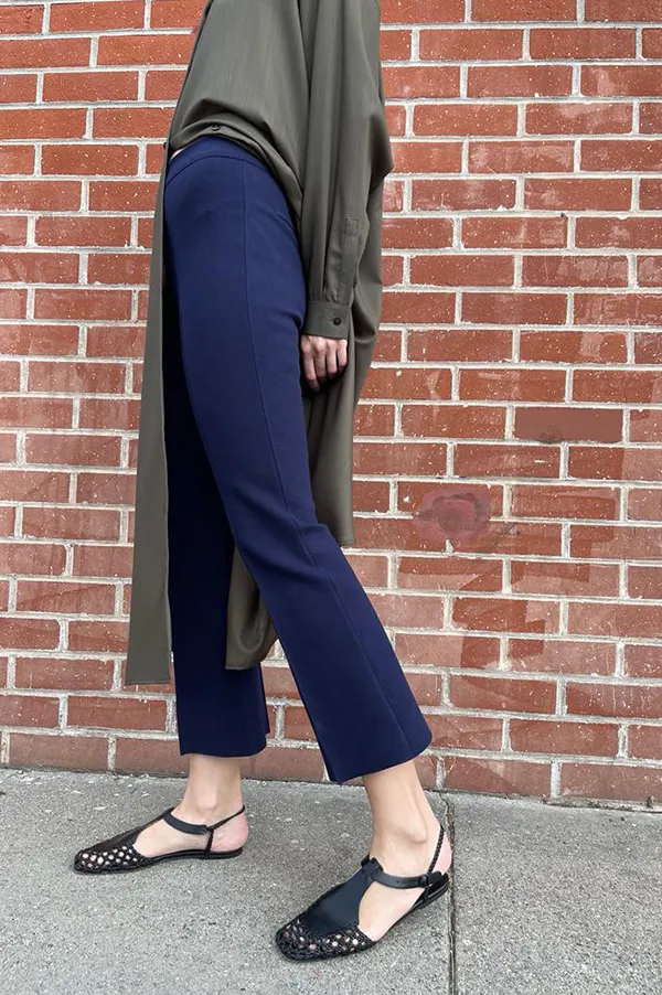 Kick Stretch-Cotton Pants In Subtle Jacquard Navy (Sold Out)
