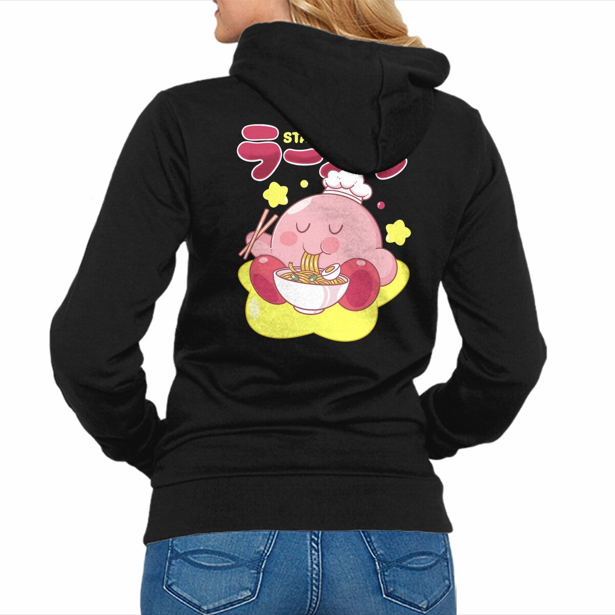 Kirby Star Ramen Outdoor Hoodie goes with sweatpants