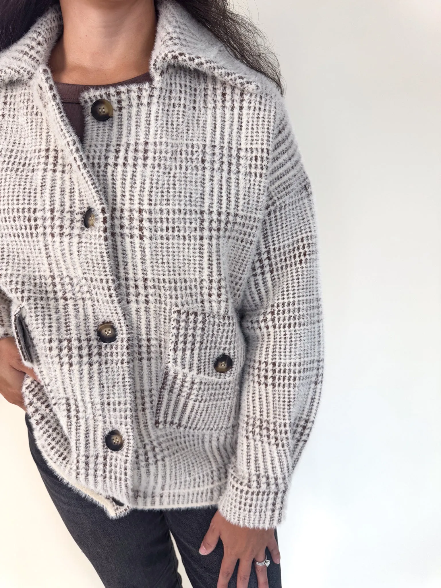 Lola Plaid Sweater Jacket