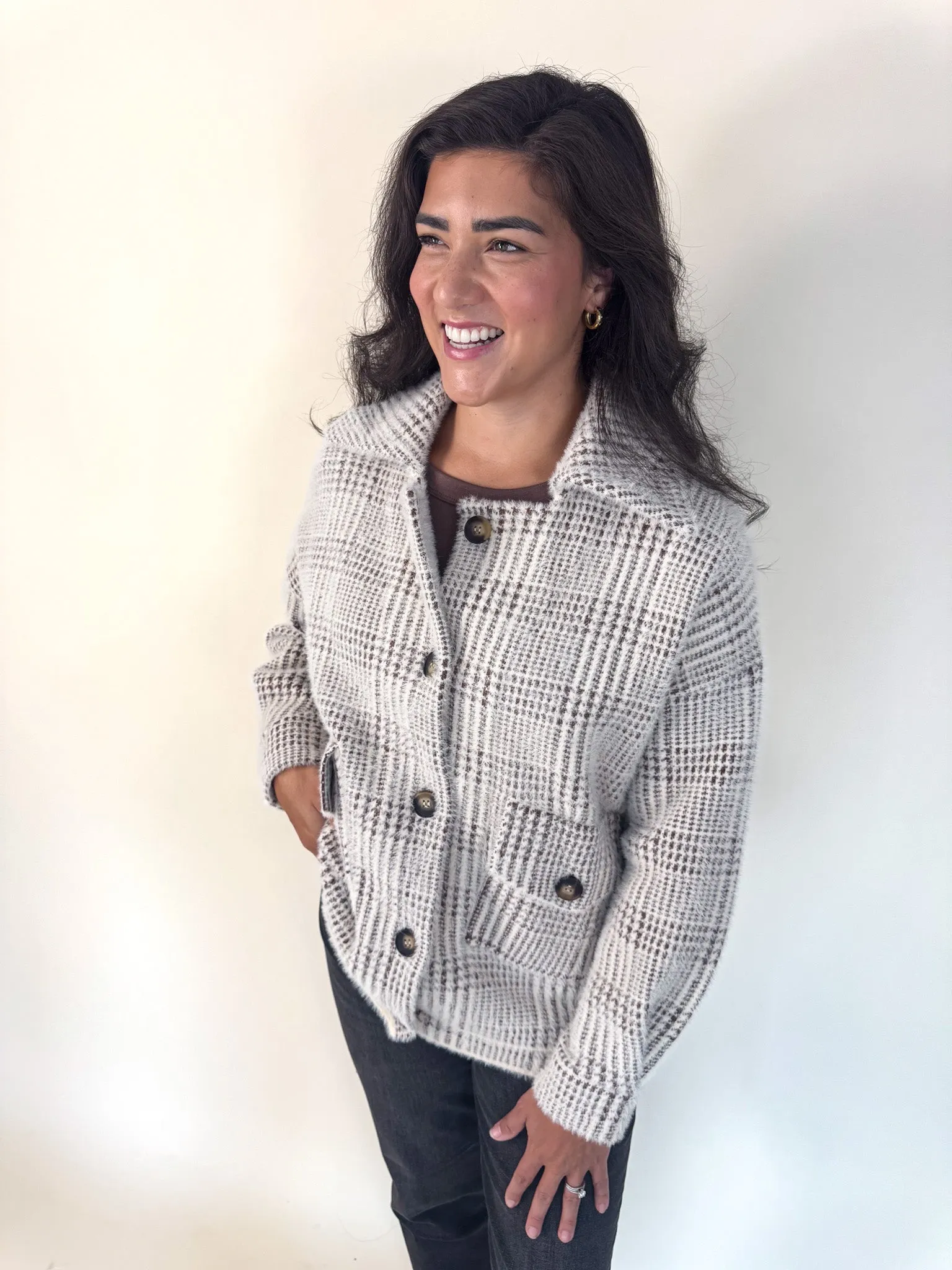 Lola Plaid Sweater Jacket