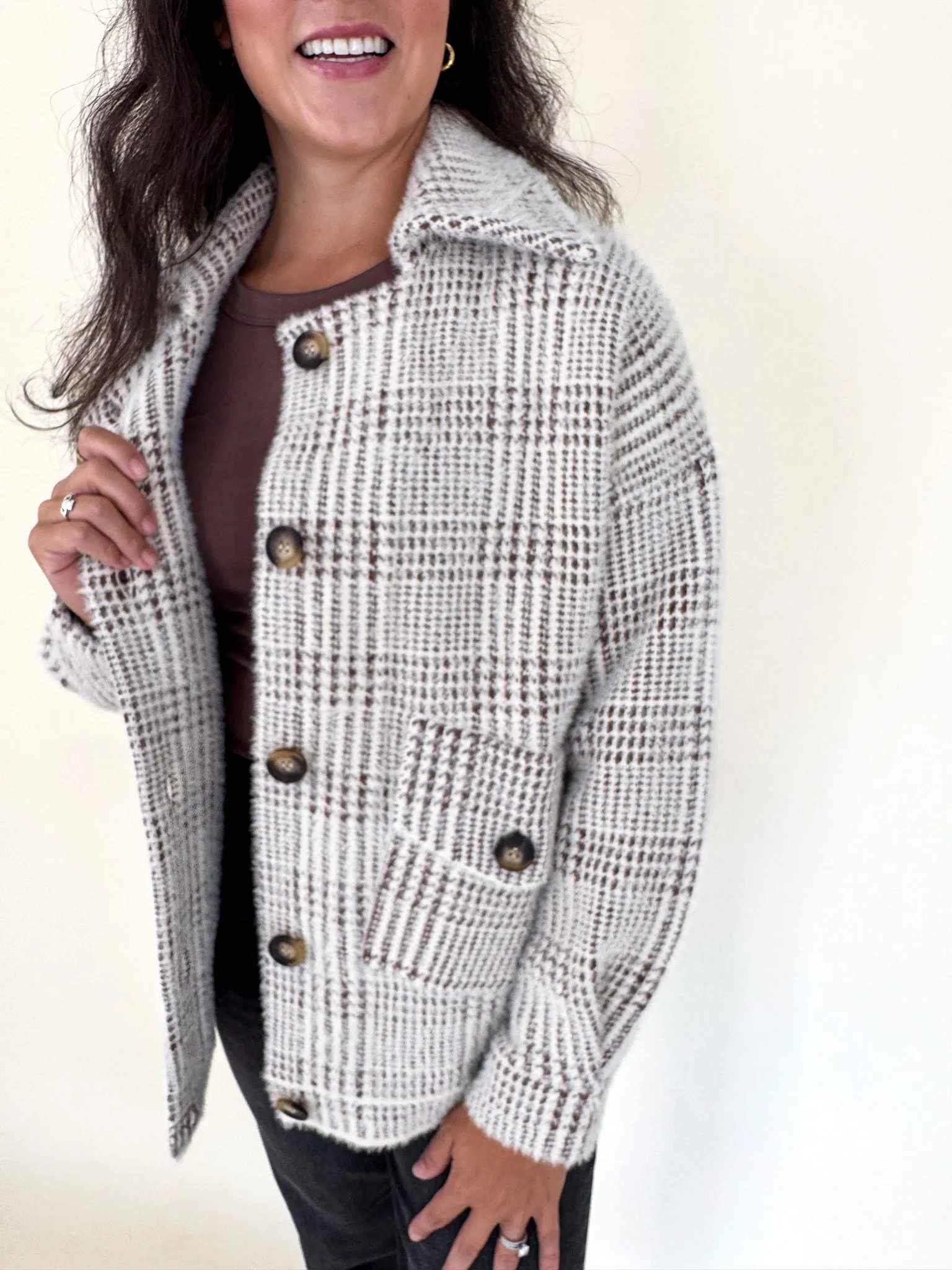 Lola Plaid Sweater Jacket