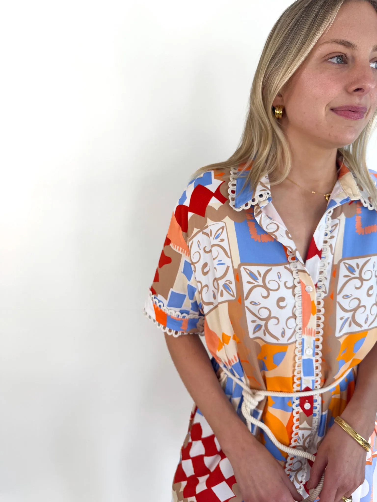 Margo Red Patterned Dress