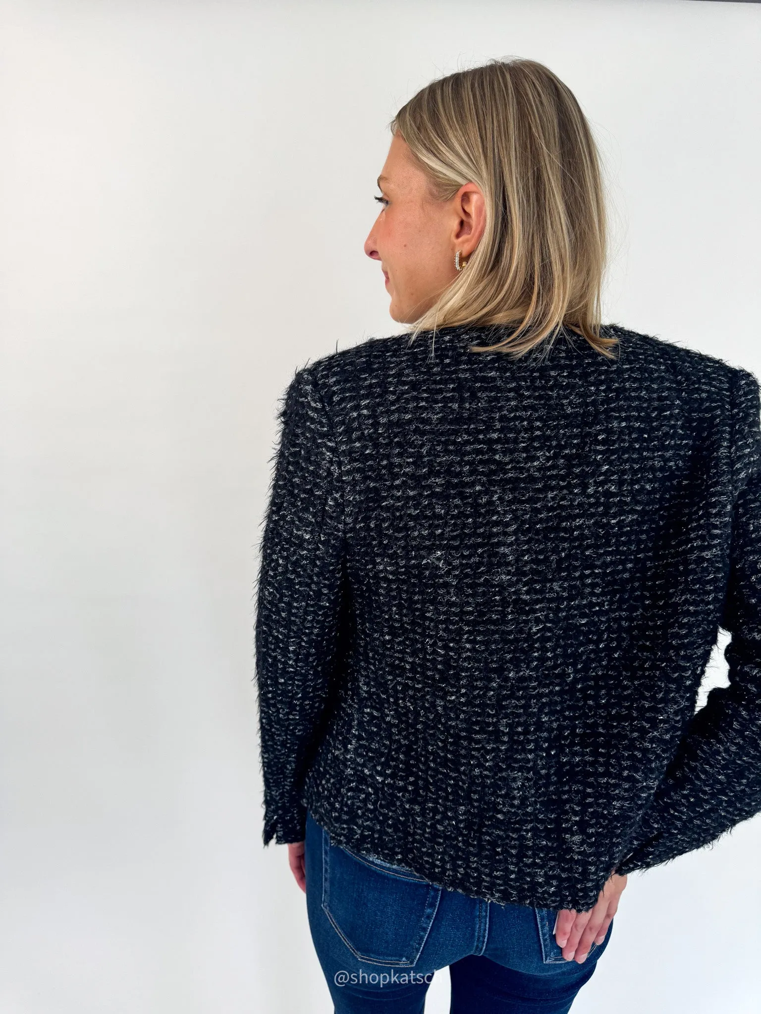 Mariah Black & Silver Elevated Cardigan