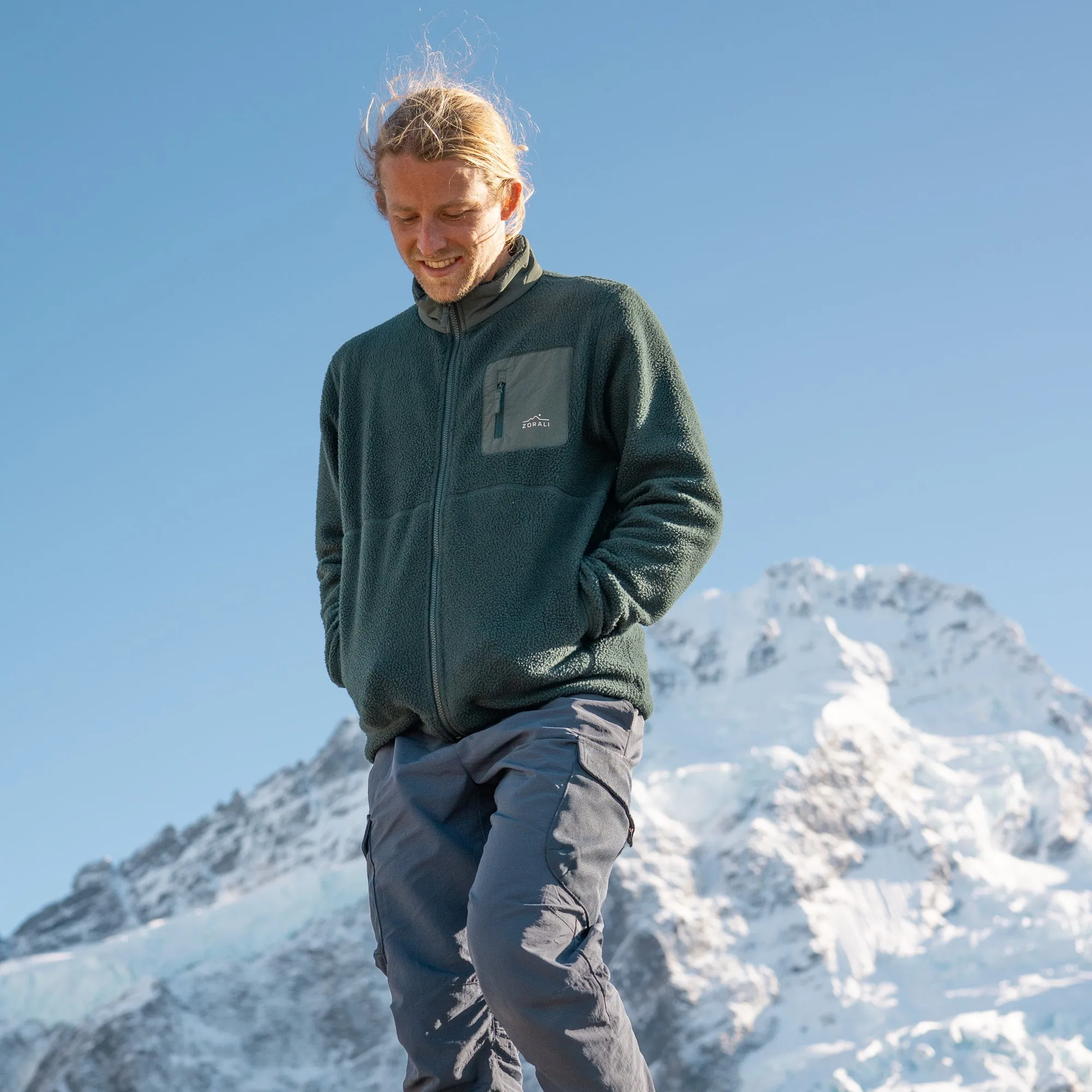 Mens Cosy Camp Fleece Pine Green