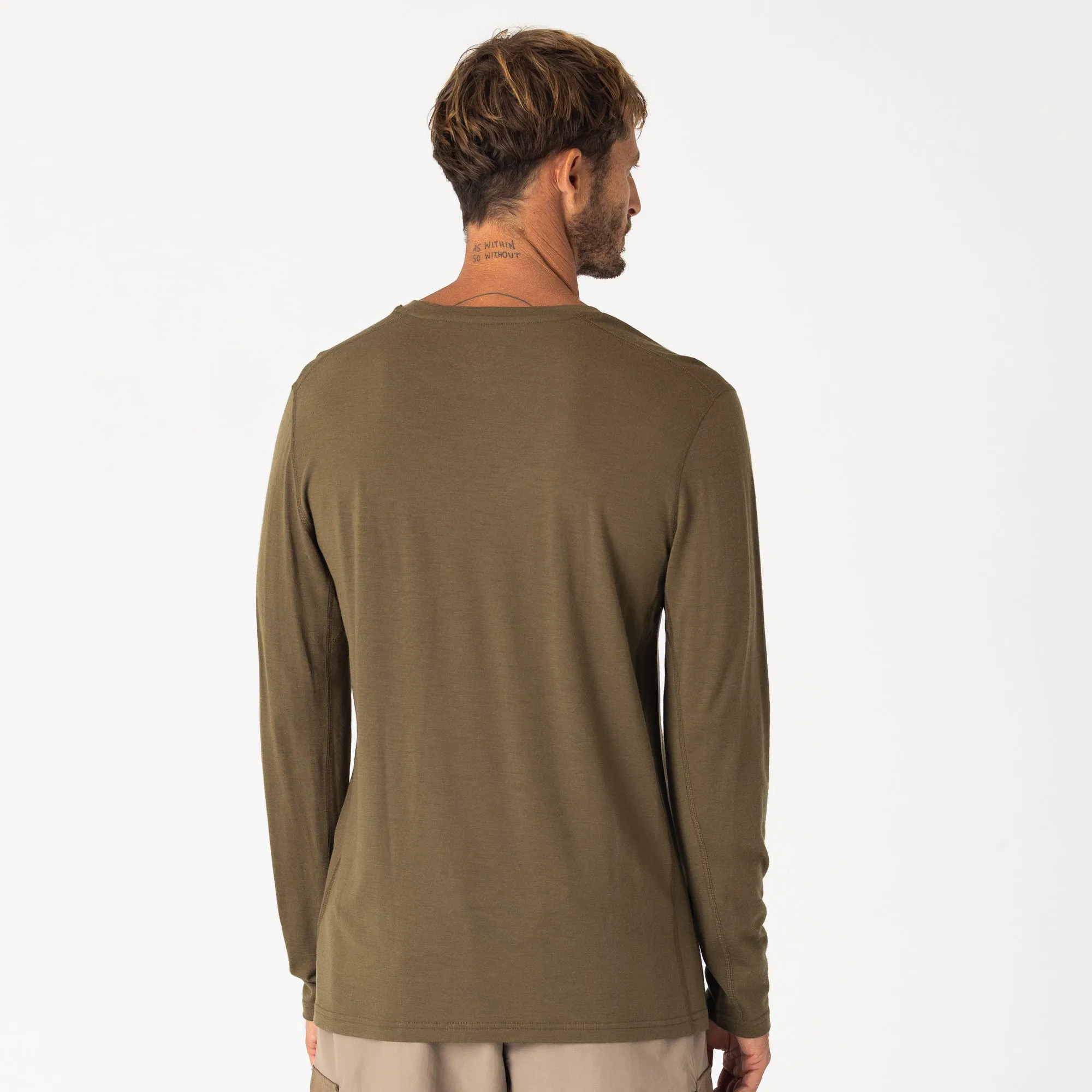 Mens Merino LS Base Layer Olive