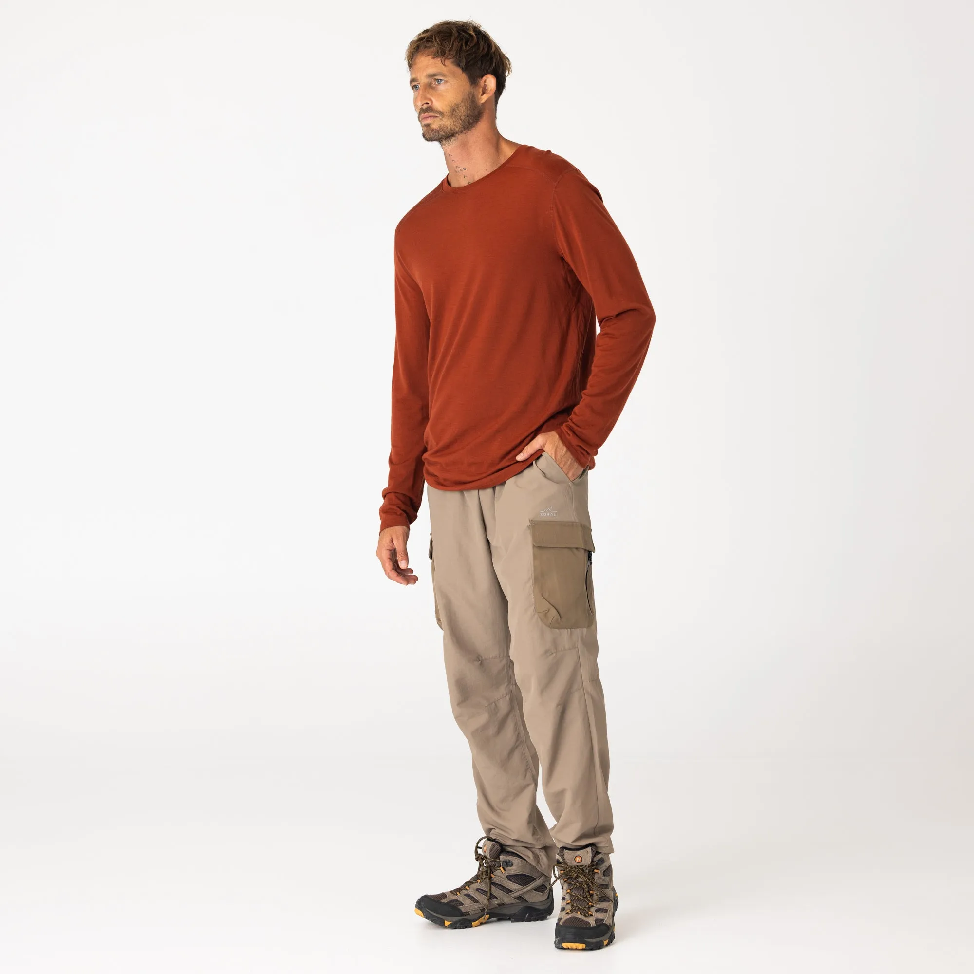 Mens Merino LS Base Layer Tannin