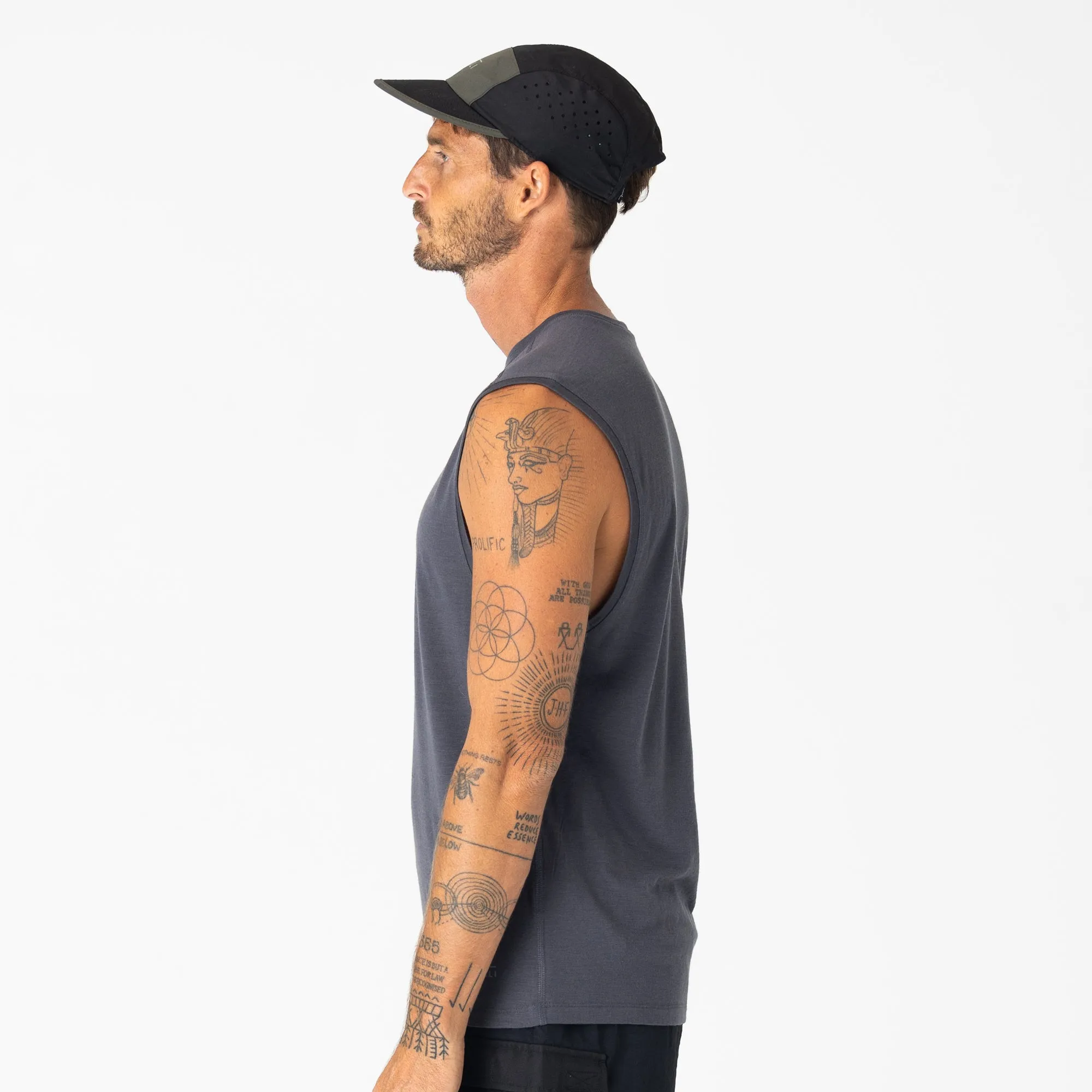 Mens Merino Tank Ash