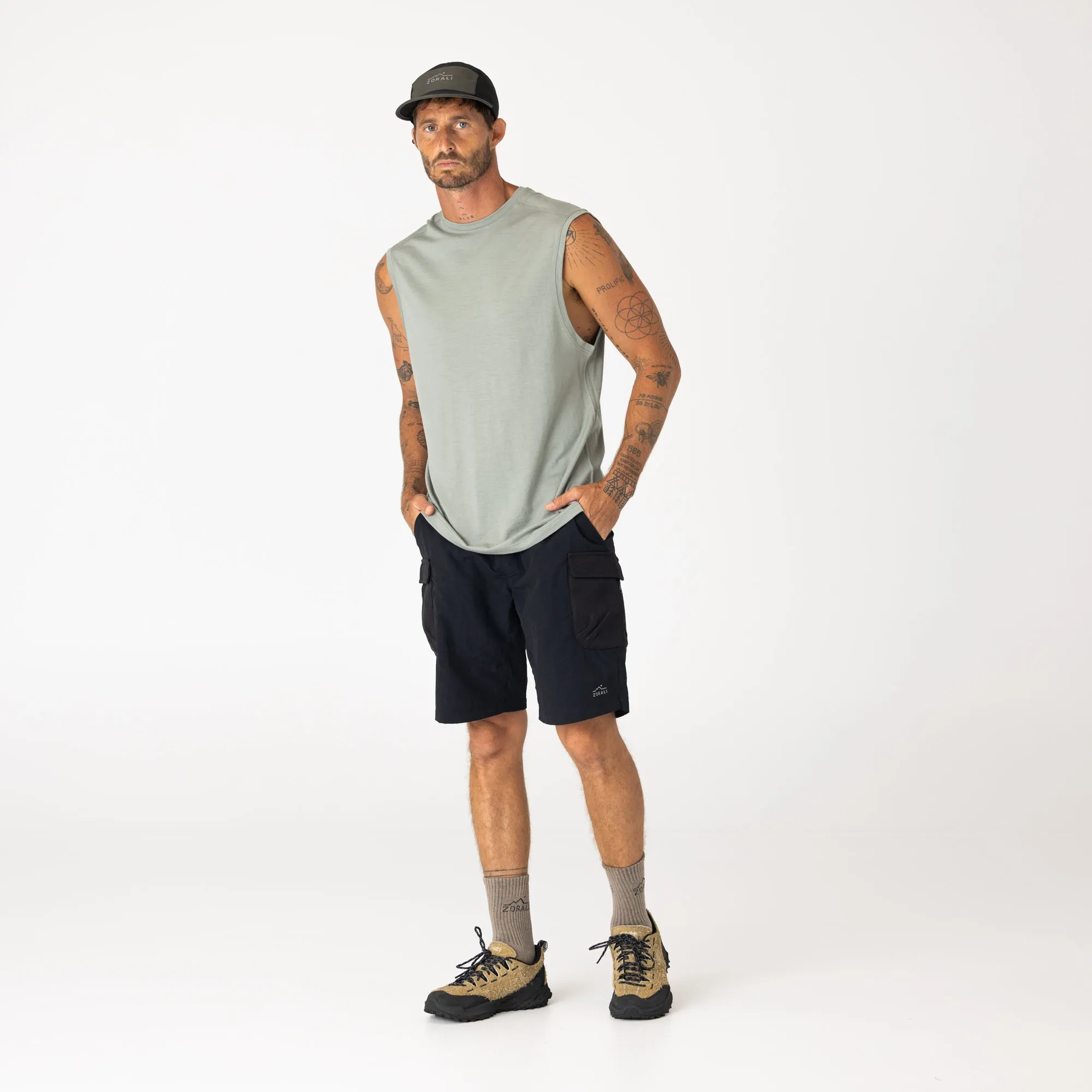 Mens Merino Tank Fog