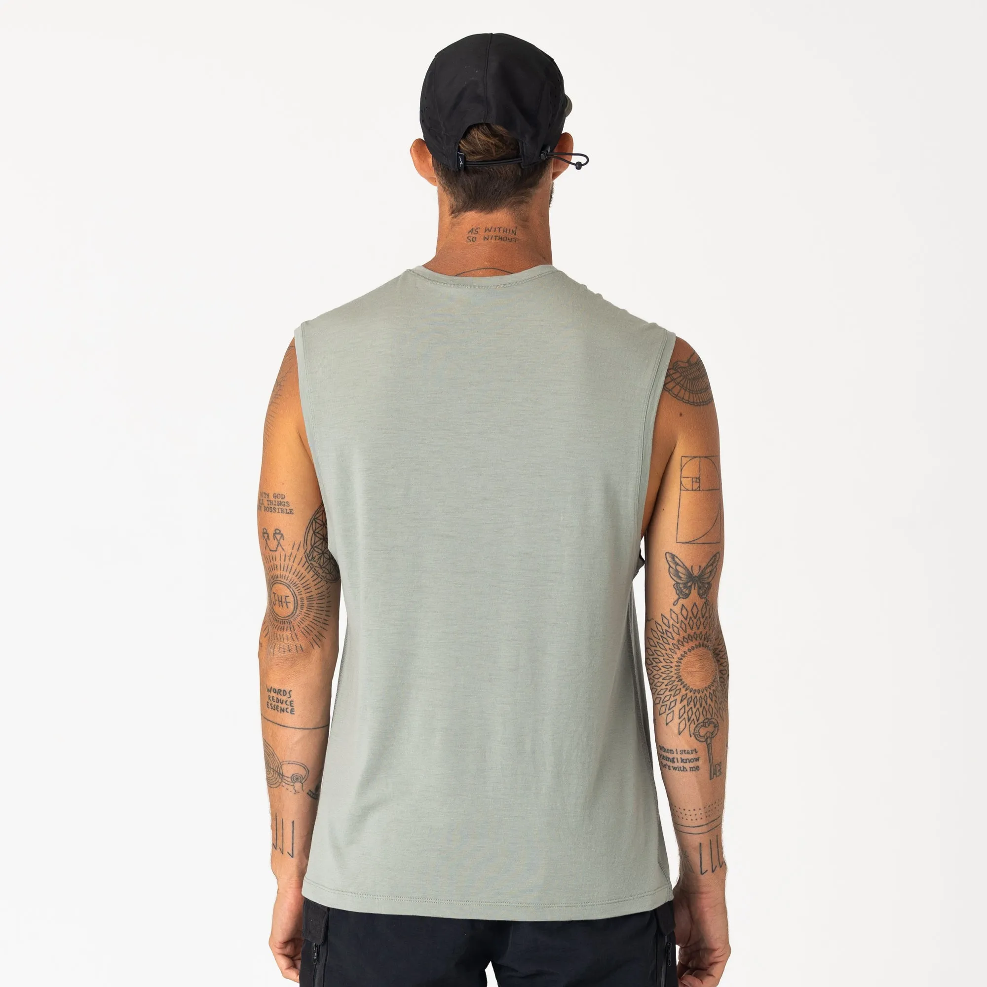 Mens Merino Tank Fog