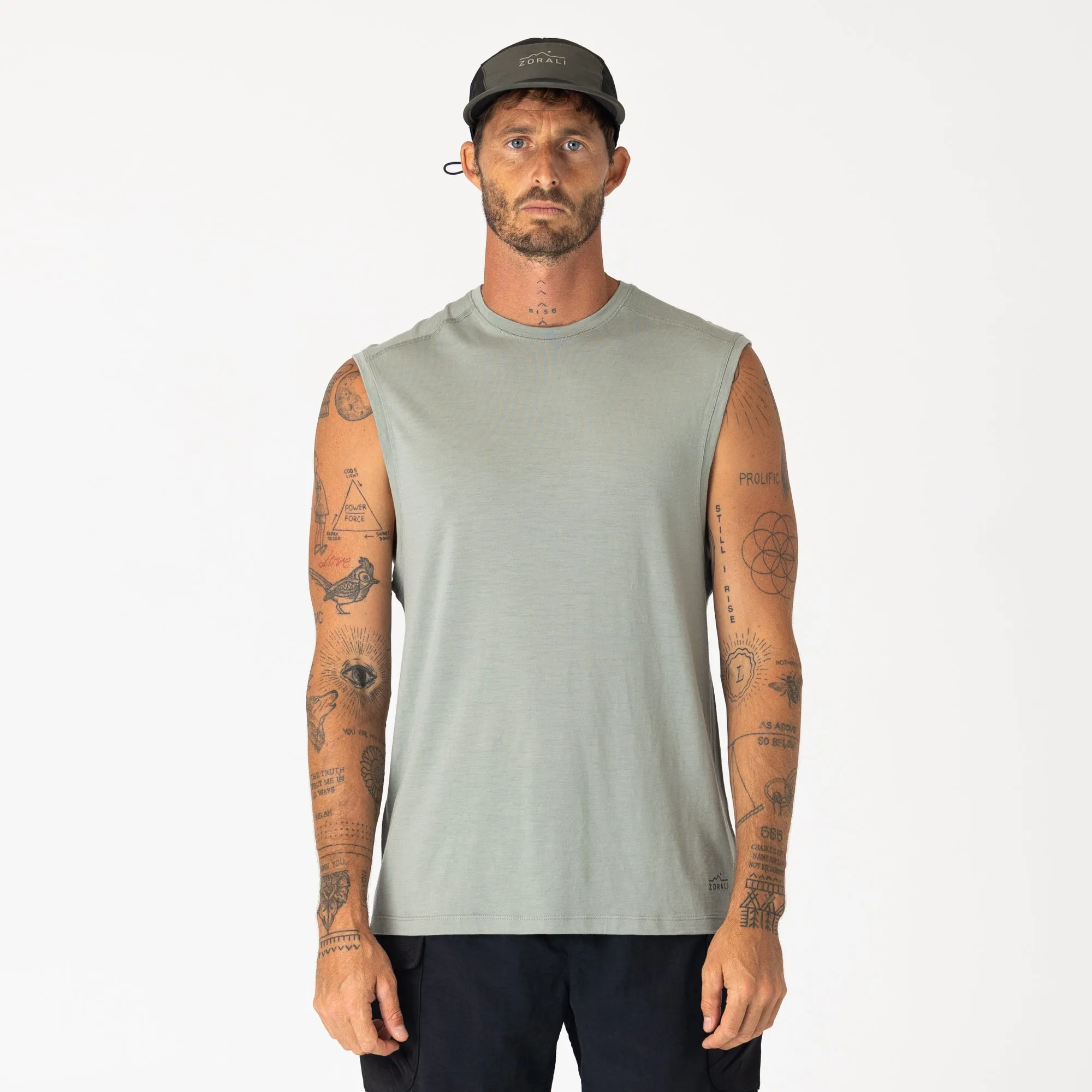 Mens Merino Tank Fog