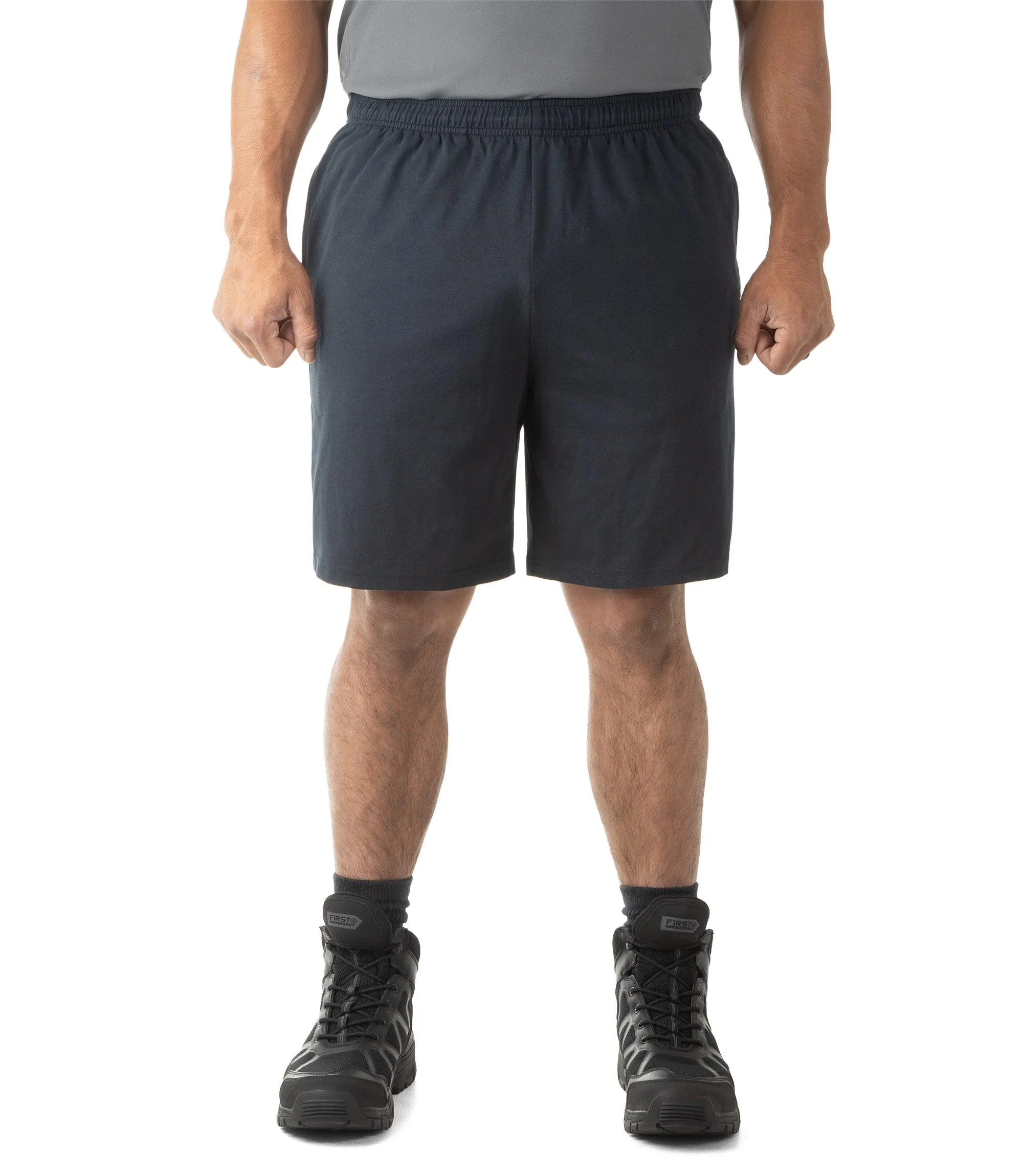 Front of Men's Tactix PT Cotton Training Short in Midnight Navy |color_midnight navy