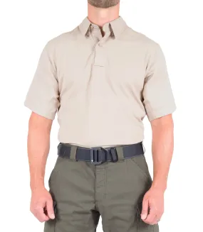 Front of Men's V2 Pro Performance Short Sleeve Shirt in Khaki |color_khaki