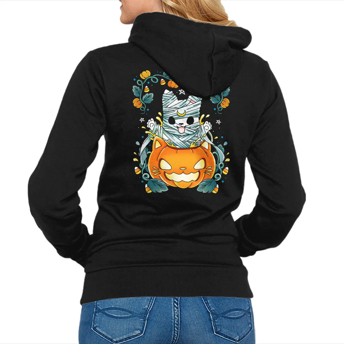 Relaxed Vibe Mummy Pumpkin Cat