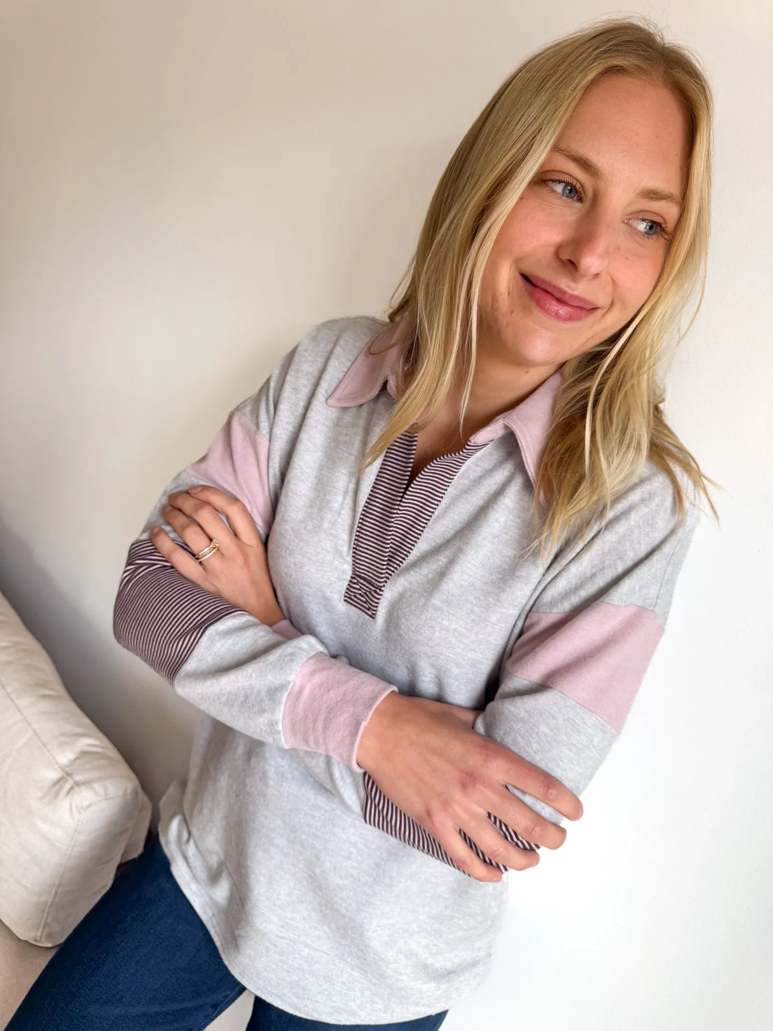 Phoebe Contrast Striped Pullover